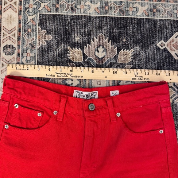 Lucky Brand High Waist Straight Crop Red 100% Cotton Denim Jeans Size 6/28 - Picture 12 of 14